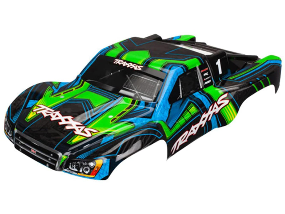 Traxxas TRA6844X Body Slash 4X4 Green and Blue (Painted Decals Applied)