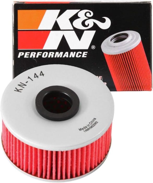 K&N Motorcycle Oil Filter: High Performance, Premium, Designed to be used with Synthetic or Conventional Oils: Fits Select Yamaha Vehicles, KN-144