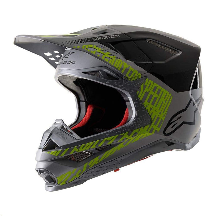 Alpinestars 8301319-1955-XXL S.Tech S-M8 Triple Helmet Silver/Black/Yellow Fluo 2X