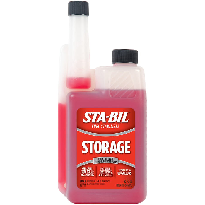 STA-BIL Storage Fuel Stabilizer - Keeps Fuel Fresh for 24 Months - Prevents Corrosion - Gasoline Treatment that Protects Fuel System - Fuel Saver - Treats 80 Gallons - 32 Fl. Oz. (22287)