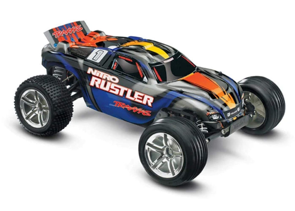 Traxxas Nitro Rustler: 2WD Stadium Truck with TQi 2.4 GHz Radio & TSM (1/10 Scale) Blue