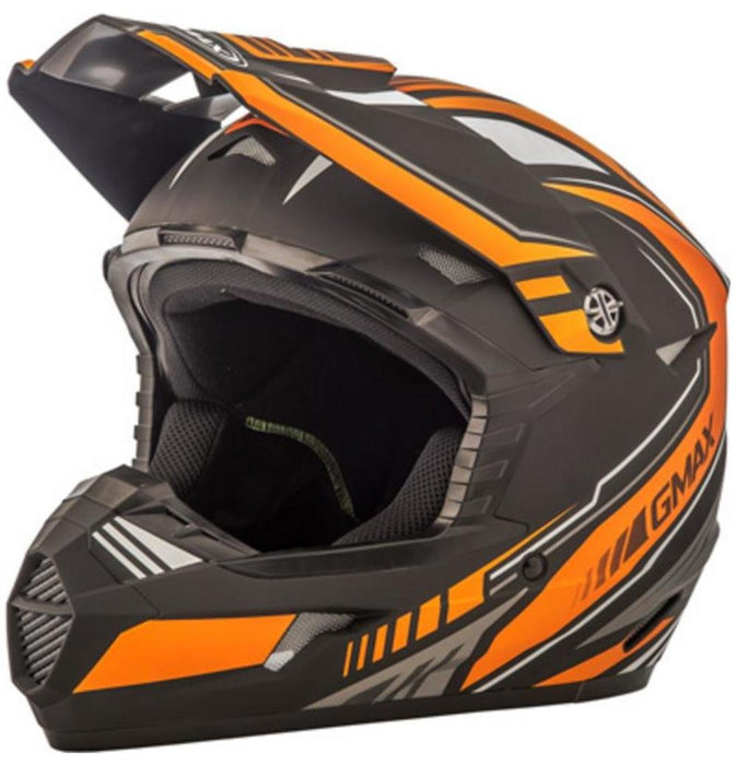 GMAX unisex-adult full-face-helmet-style Helmet (Mx46 Uncle) (Flat Black/Orange, X-Small)