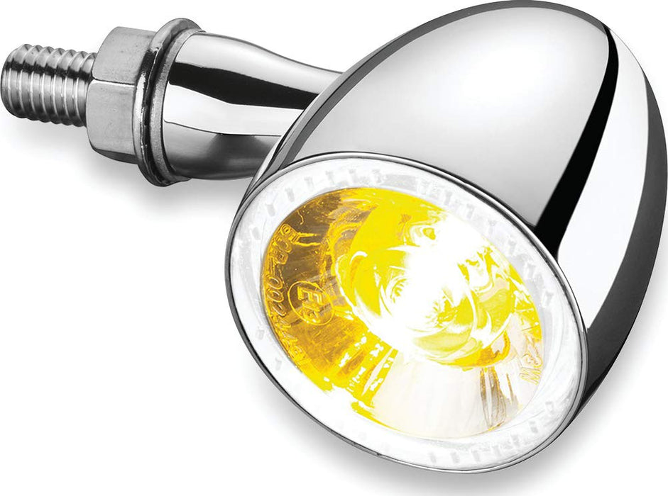 Kuryakyn 2552 Motorcycle Lighting Accessory: Kellermann Bullet 1000 PL, Front LED Running/Turn Signal/Blinker Light, White/Amber, Chrome, Pack of 1