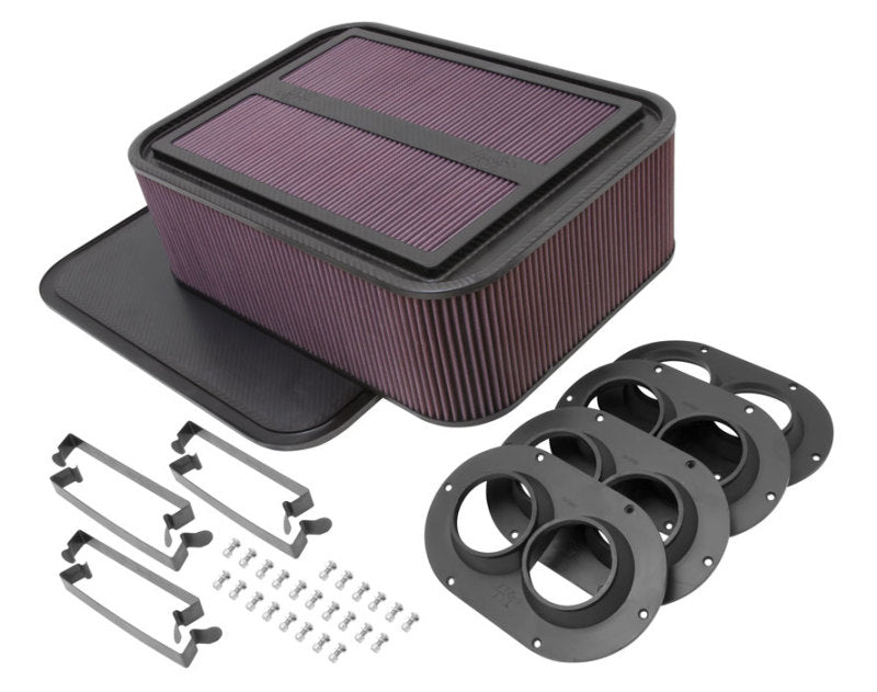 K&N Custom Racing Assembly Generation 2 Carbon Fiber Air Box Large w/ 2.50in Air Horn 100-8558