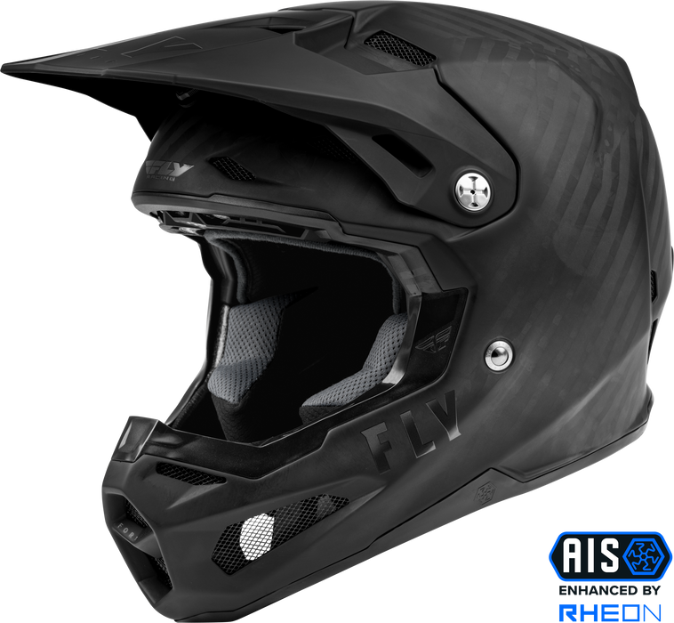 Fly Racing 2022 Youth Formula Carbon Solid Helmet (Matte Black Carbon, Youth Large)