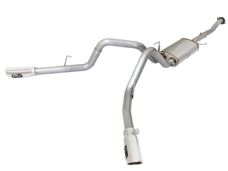 aFe MACHForce XP Exhaust 3in SS Dual Side Ext CB w/ Polished Tips 2015 Ford F150 5.0L V8 CC/SB EC/LB 49-43074-P