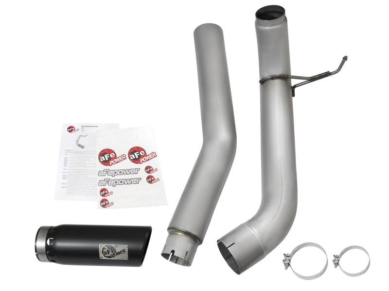 aFe Atlas Exhaust 5in DPF-Back Al Steel 2016 Compatible with Nissan Titan XD V8-5.0L Black Tip 49-06112-B