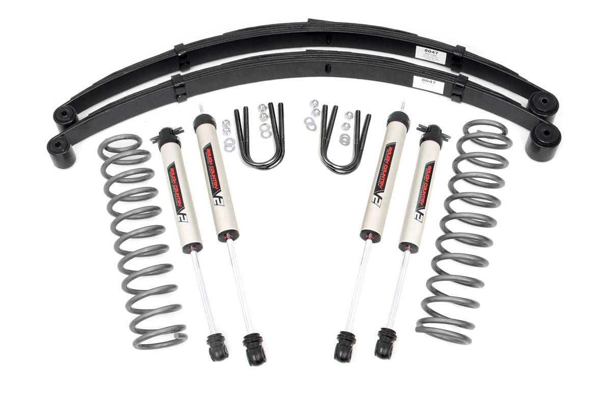 Rough Country 3 Inch Lift Kit Rr Springs V2 Fits Jeep Cherokee Xj 2WD/4WD (84-01) 63070
