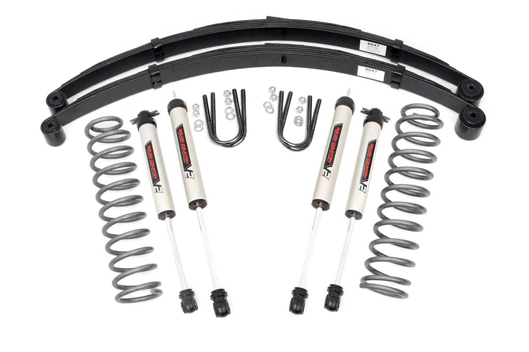 Rough Country 3 Inch Lift Kit Rr Springs V2 Jeep Cherokee Xj 2Wd/4Wd (84-01) 63070