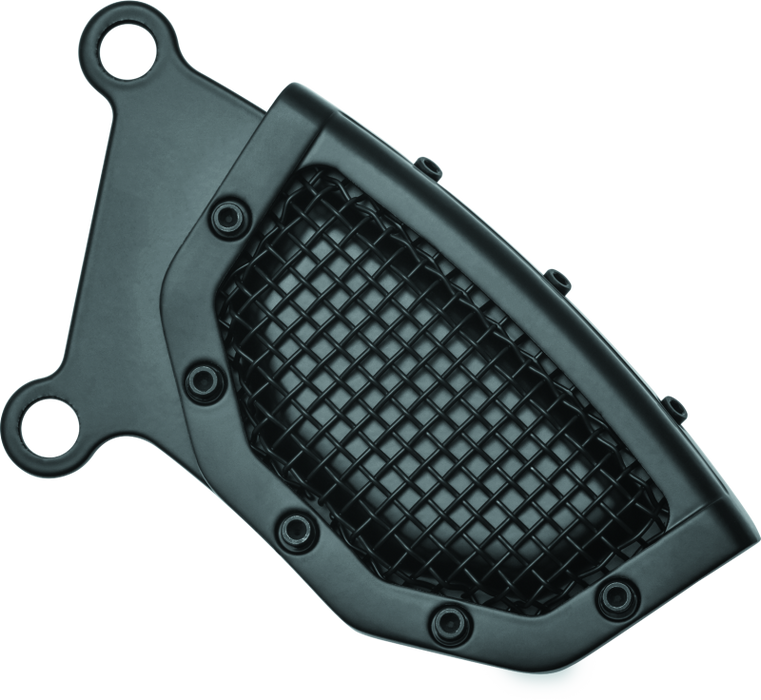 Kuryakyn Motorcycle Accent Accessory: Mesh Front Caliper Cover For 2015-19 Harley-Davidson Softail Motorcycles, Satin Black 6543
