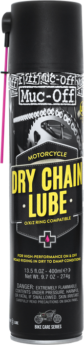 Muc-Off Dry Motorcycle Chain Lube, 13.5 fl oz - Motorcycle Chain Lubricant, Chain Wax for Dry Conditions - Motorcycle Chain Oil for On and Off-Road