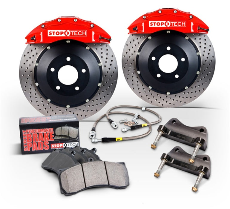 StopTech 2015 Subaru WRX Front BBK ST40 355x32 Slotted Rotors Red Calipers 83.843.4700.71