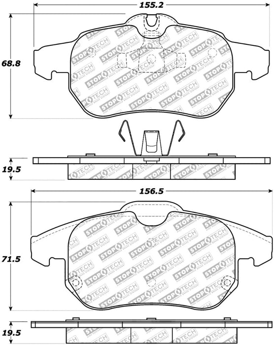 StopTech 06-11 Saab 9-3 Street Select Brake Pads w/Hardware Front 305.0972