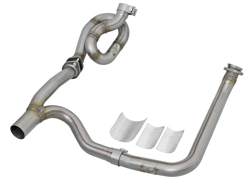 aFe POWER Twisted Steel Y-Pipe w/ Loop Relocation Pipe 12-18 compatible with Jeep Wrangler (JK) V6 3.6L 48-46207-PK