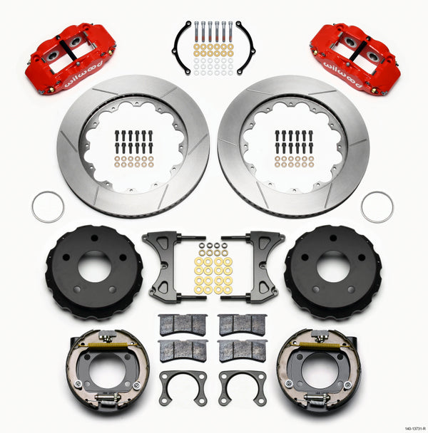 Wilwood Narrow Superlite 4R Rear P-Brk Kit 14.00in Red Big Ford 2.00in Off Bronco 5 x 5.50 140-13731-R