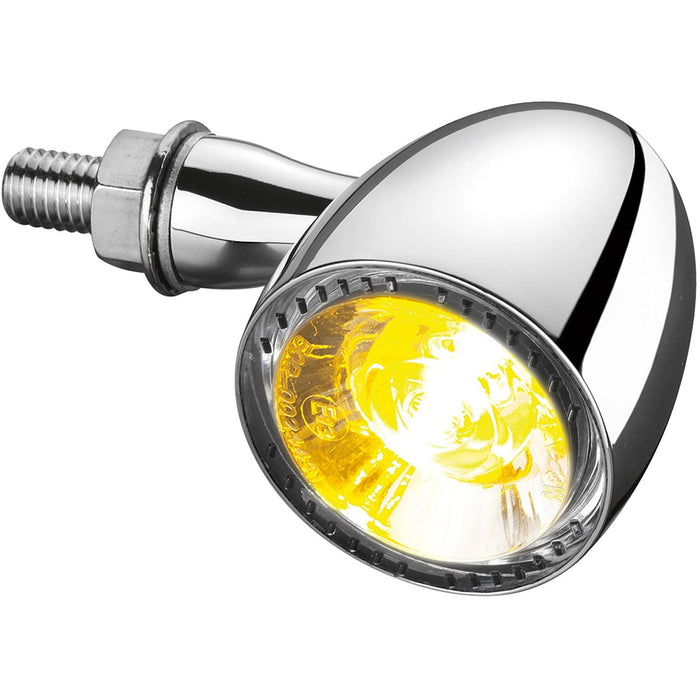 Kuryakyn 2552 Motorcycle Lighting Accessory: Kellermann Bullet 1000 PL, Front LED Running/Turn Signal/Blinker Light, White/Amber, Chrome, Pack of 1