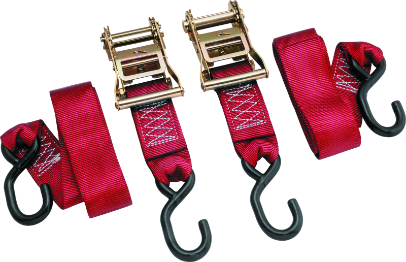 BikeMaster 2x84in Ratchet Tiedown Pair Red 100577