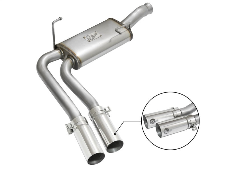 aFe Rebel Series CB Middle-Side Exit SS Exhaust w/ Polished Tips 09-16 GM Silverado/Sierra V6/V8 49-44070-P