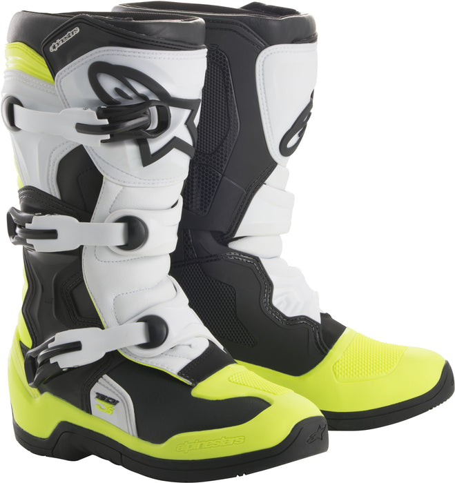 Alpinestars 2014018-125-6 Tech 3S Boots - Black/White/Yellow (Size 6)