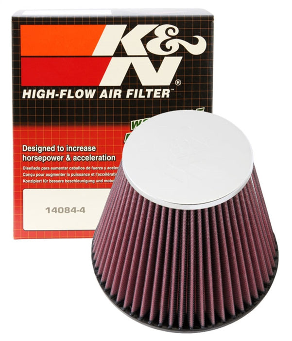 K&N Universal Clamp-On Engine Air Filter: Washable and Resuable: Round Tapered; 6 in (152 mm) Flange ID; 6 in (152 mm) Height; 7.5 in (191 mm) Base; 4.5 in (114 mm) Top , RF-1048