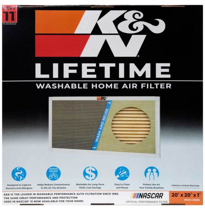 K&N 20X20X1 Hvac Furnace Air Filter, Lasts A Lifetime, Washable, Merv 11, The