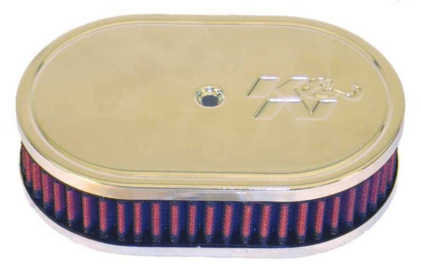 K&N Custom Racing Assembly Oval Red 7in O/S Length 4.5in O/S Width 2in Height 56-1310