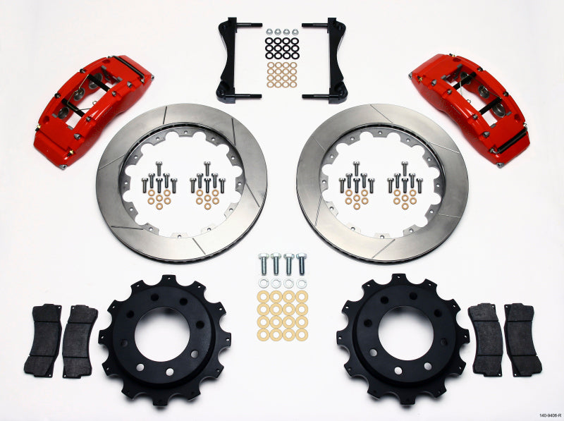 Wilwood TC6R Rear Kit 16.00in Red 1999-2010 GM Trk 2500 HD 4.84 Cntr 140-9406-R