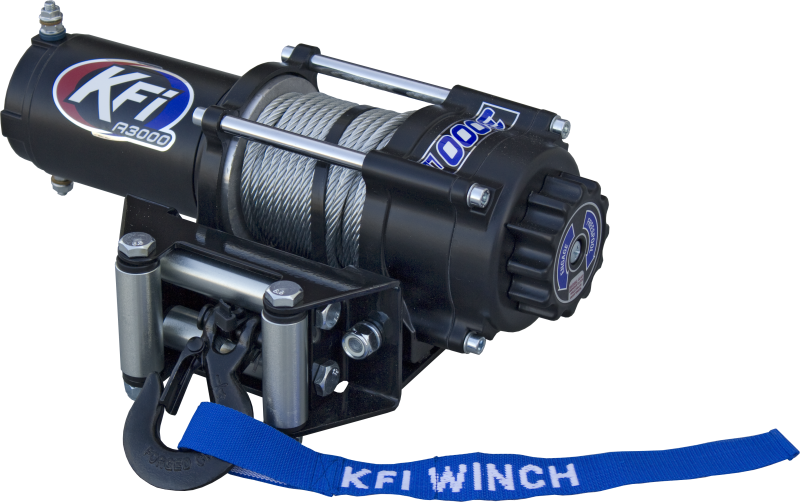 Kfi Products Winch 3000 Lb Steel Cable Rope Atv Utv W/ Handlebar Switch A3000
