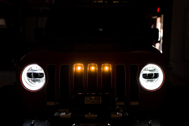Dv8 Offroad Grgl-01 Grgl-01 20-22 Jeep Gladiator Jt Front Grill Amber Accent Lightsset Of Three Amber Accent Lights That Install Inside The Front Grill Of The 20+ Jeep Gladiator Jt GRGL-01