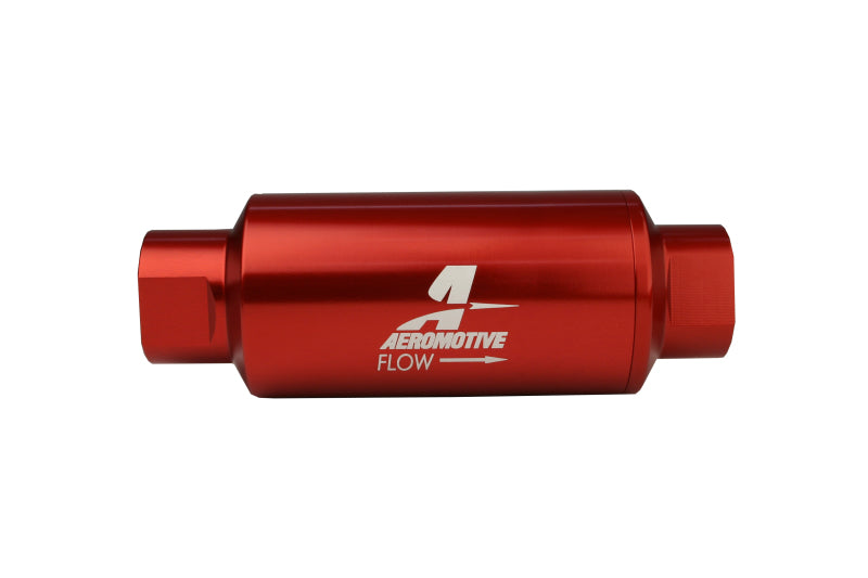 Aeromotive In-Line Filter AN-10 size 40 Micron SS Element Red Anodize Finish 12335