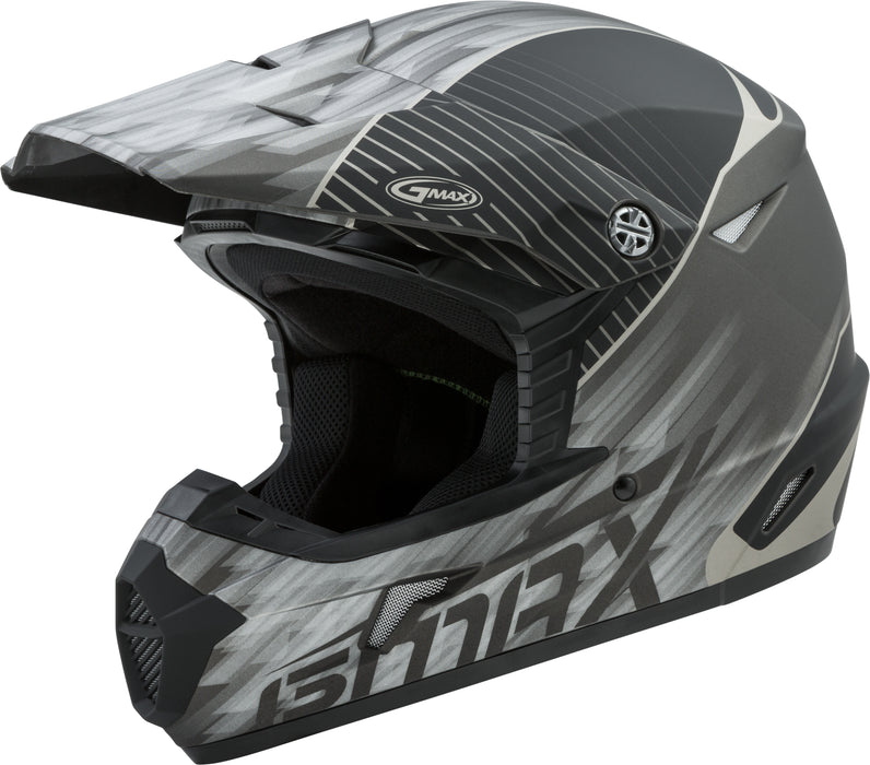 Gmax Mx-46 Off-Road Colfax Helmet Matte Black/Silver Lg G3462236
