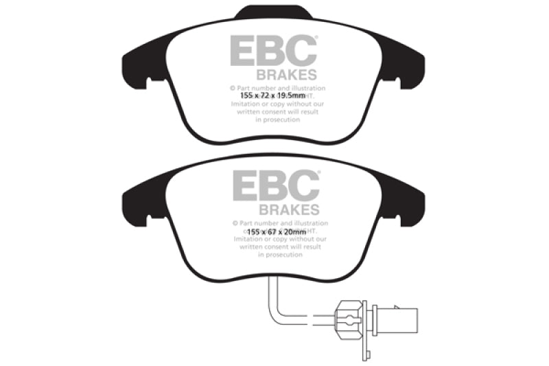 EBC 10+ Audi A5 2.0 Turbo Ultimax2 Front Brake Pads UD1535