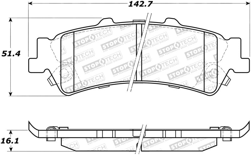 StopTech Sport Brake Pads w/Shims and Hardware Rear 309.07921