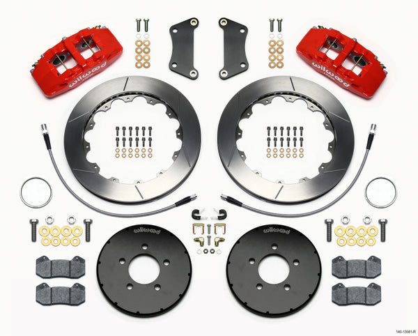 Wilwood Dynapro 6 Front Hat Kit 12.88in Red 2005-Up Mazda 3 w/ Lines 140-13581-R