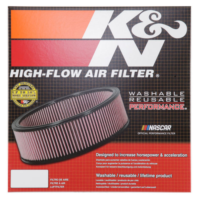K&N E-3743 Round Air Filter for 14"OD, 12"ID, 3-1/16"H W/WIRE