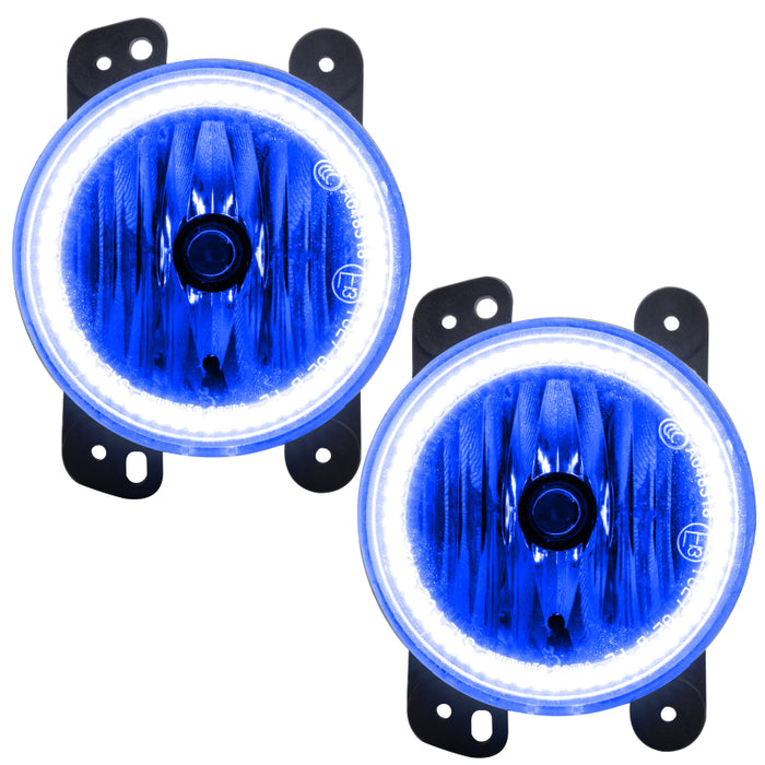 Oracle Lighting 07-09 compatible with Jeep Wrangler JK Pre-Assembled LED Halo Fog Lights -Blue SEE WARRANTY 7080-002