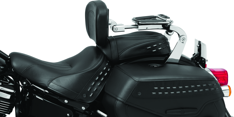 Kuryakyn Fixed Mounts Multi-Purpose Driver & Passenger Backrest 18-Up Softail Black 7080