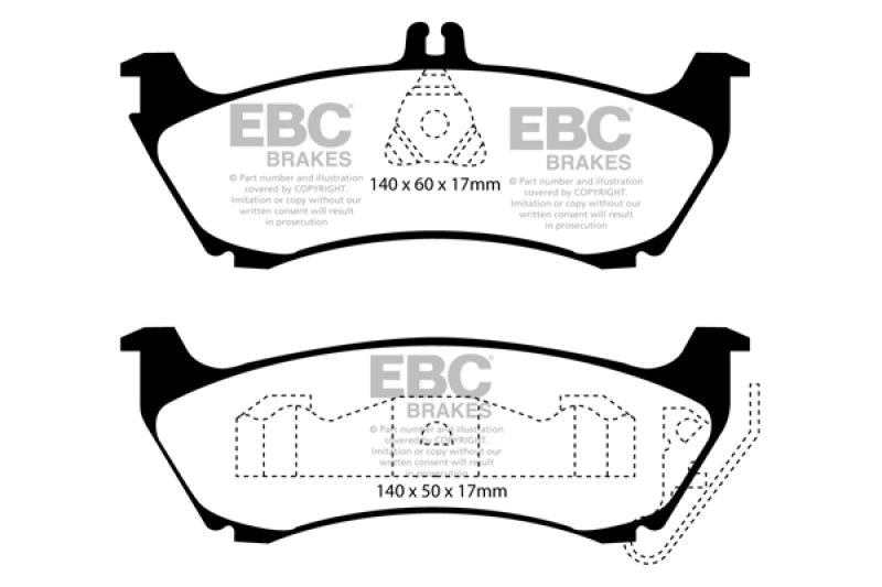 EBC 99-02 Mercedes-Benz M-Class (ML) ML320 3.2 Yellowstuff Rear Brake Pads DP41437R