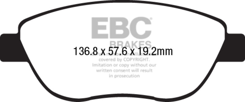 EBC 2014+ Fiat 500 1.4L Turbo Abarth Greenstuff Front Brake Pads DP22212