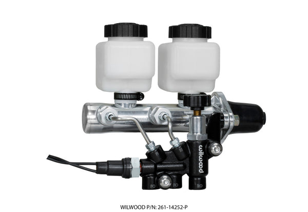 Wilwood Tandem Remote M/C Kit w L/H Brkt & Prop Valve 1 1/8in Bore Ball Burnished 261-14252-P