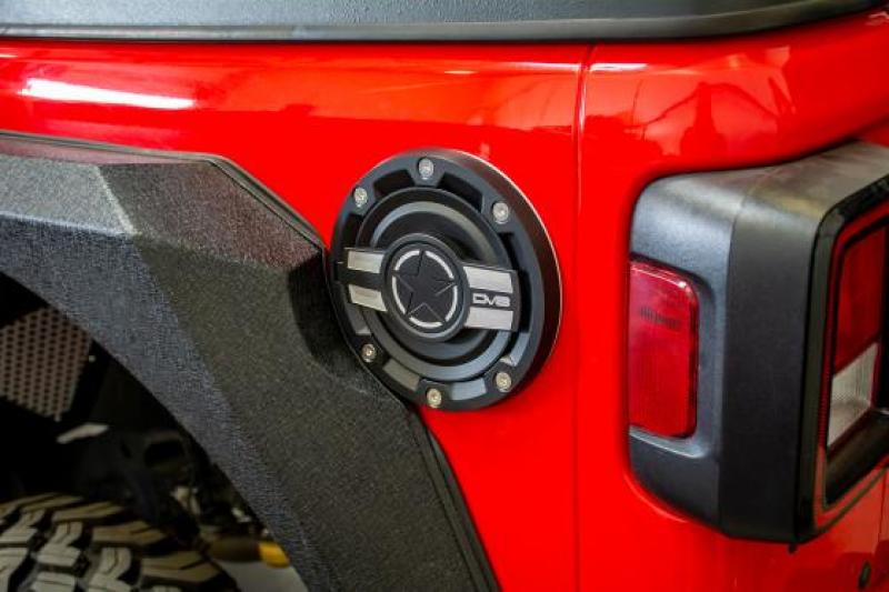 2018+ Jeep JL Aluminum Fuel Door for 20-Pres Wrangler DV8 Offroad D-JL-190004-MIL
