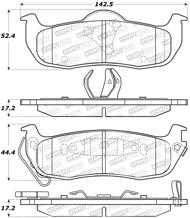 StopTech Sport Brake Pads w/Shims and Hardware Front 309.1041