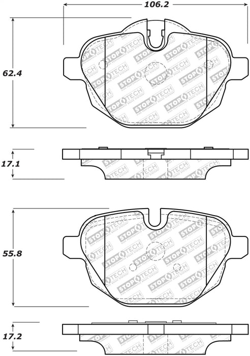 StopTech 11-17 BMW X3 Street Performance Rear Brake Pads 305.1473