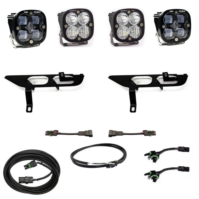 Baja Designs 2021+ Ford F150 Fog Pocket Kit SAE Clear Squadron Sport DC with Upfitter 447697UP