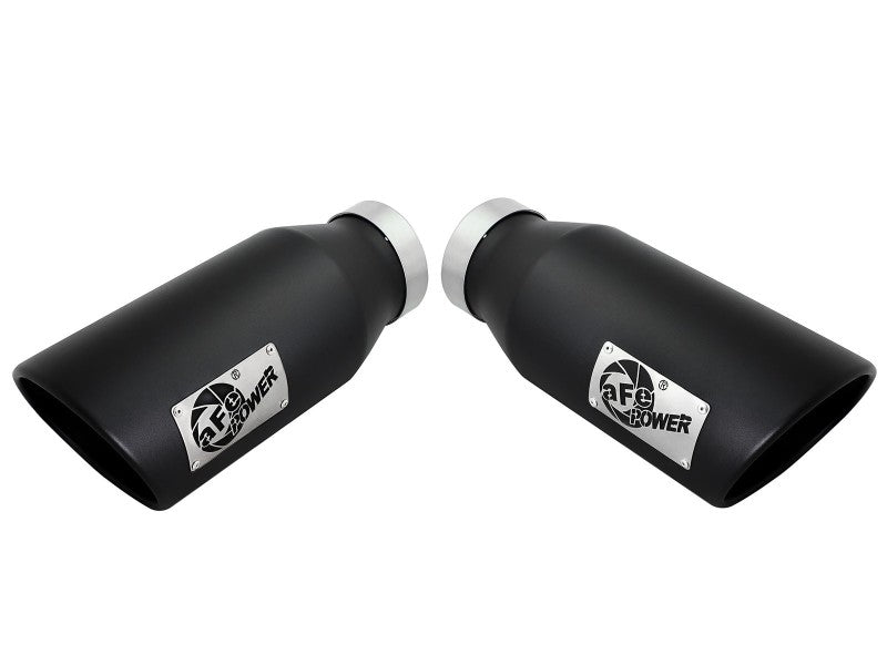 aFe Large Bore-HD 4in 409 Stainless Steel DPF-Back Exhaust w/Black Tip 15-16 Ford Diesel V8 Trucks 49-43122-B