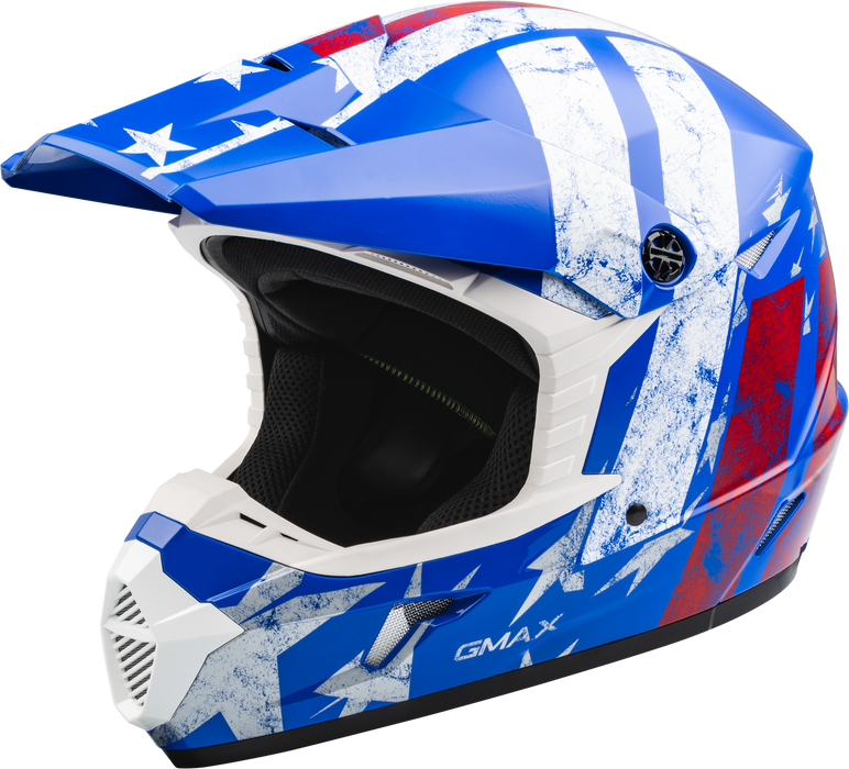 Gmax Mx-46 Patriot Off-Road Helmet Red/White/Blue Lg D3465046