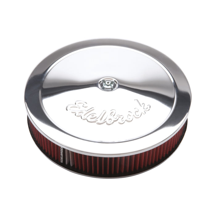 Edelbrock Air Cleaner Pro-Flo Series Round 14 In Diameter Cloth Element Chrome 1206