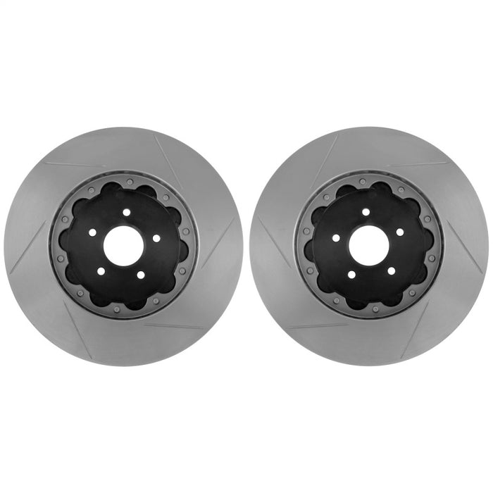 StopTech 09-15 Cadillac CTS-V AeroRotor 2pc Drilled and Zinc Plated Front Rotor (Pair) 81.196.9941