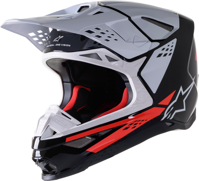 Alpinestars S.Tech S-M8 Factory Helmet Black/White/Red Fluo Glossy Md (8302922-1233-M)