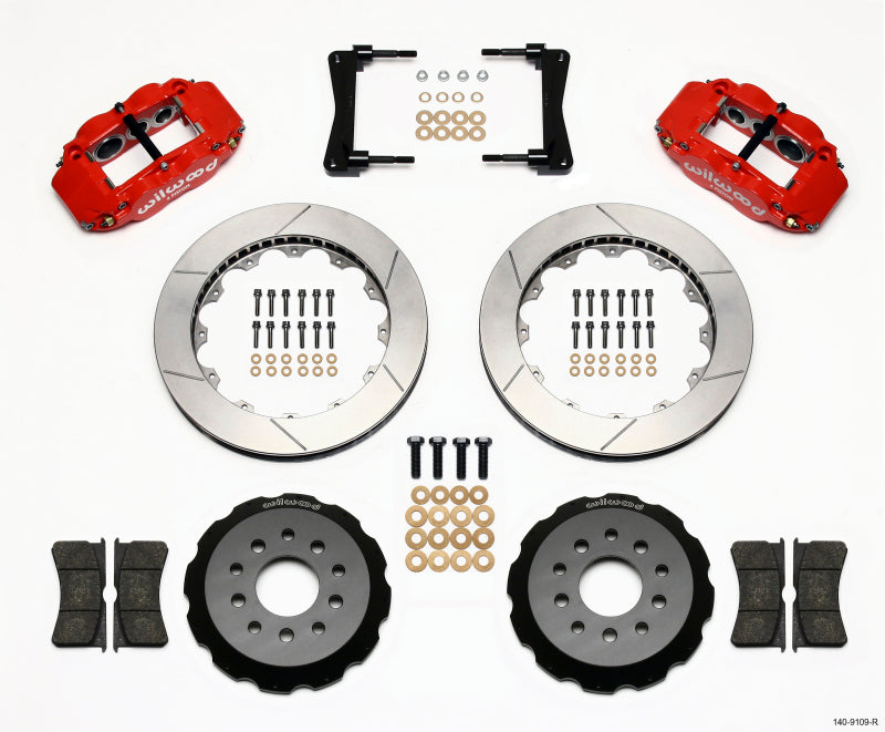 Wilwood Narrow Superlite 6R Front Hat Kit 13.06in Red 2005-2014 Mustang 140-9109-R